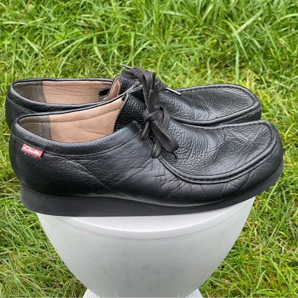 Clarks Stinson Lo Shoes Mens 13 M Black Leather Mocs Lace up Casual Comfort - Picture 2 of 15
